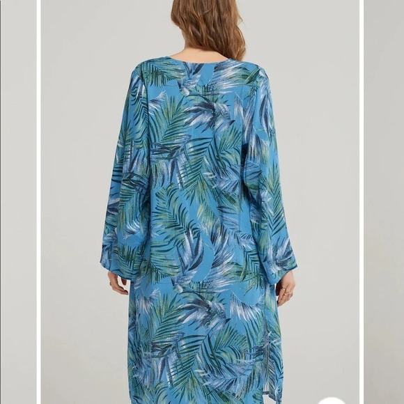 NWT Storets Hailey Palm Beach Robe Printed Kimono Swim Coverup Size S/M Blue - Picture 3 of 15